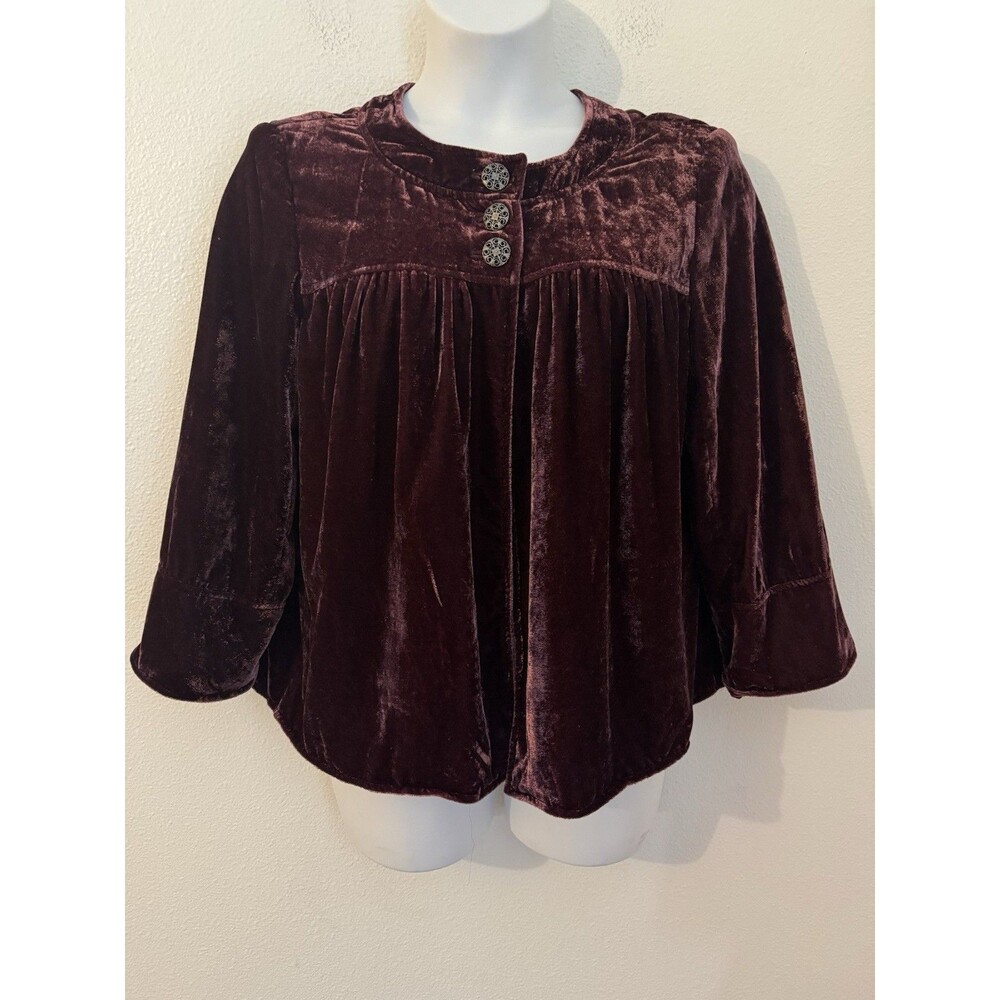Style & Co Jacket Crushed Velvet Women XL Cropped Swing Fall Party Holiday EUC